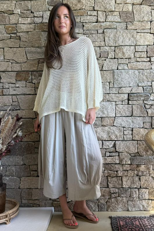 Conrad Grunge Loose Cotton Knit Buttercream